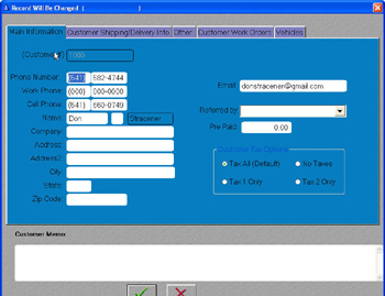 Customer form one