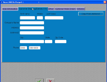 Customer form two - shipping information