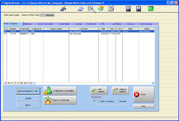 Work Order Browse Screen