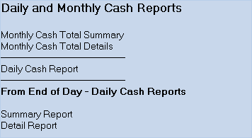 Work Order Cash Reports