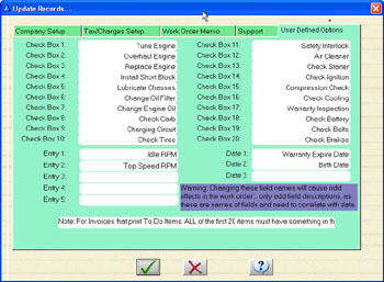 User Defined Options