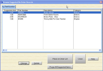 Suggested re-order list